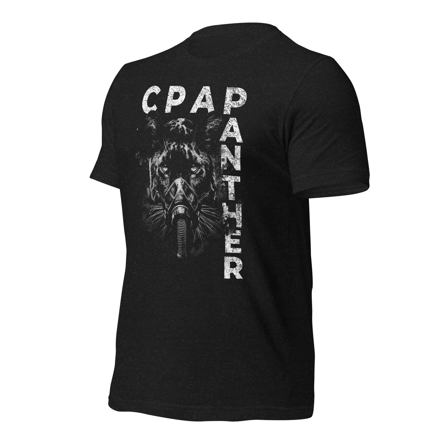 CPAPANTHER, Panther wearing CPAP, CPAP, Animals, Sleep Apnea, Graphic Tee Shirt, Black