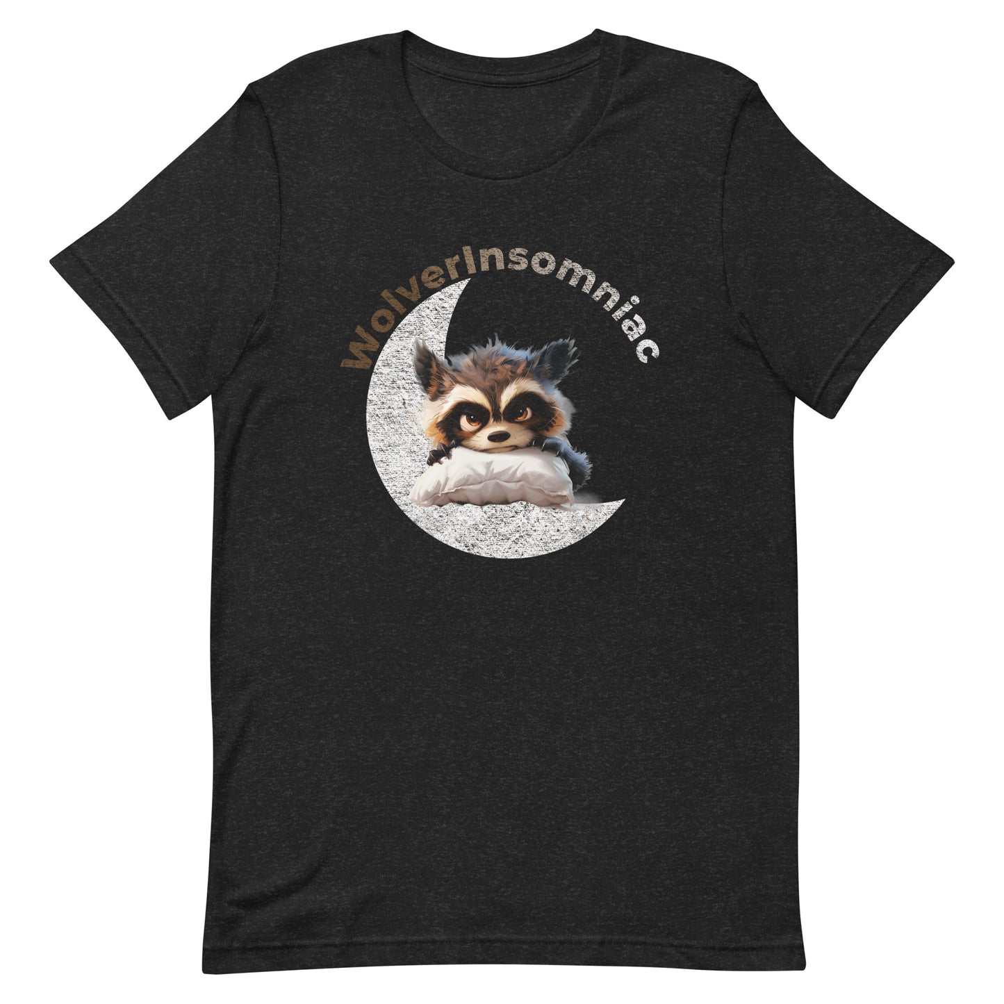 WolverInsomniac, Insomniac Wolverine, Insomnia, Animals, Sleep Disorders, Graphic Tee Shirt, Black
