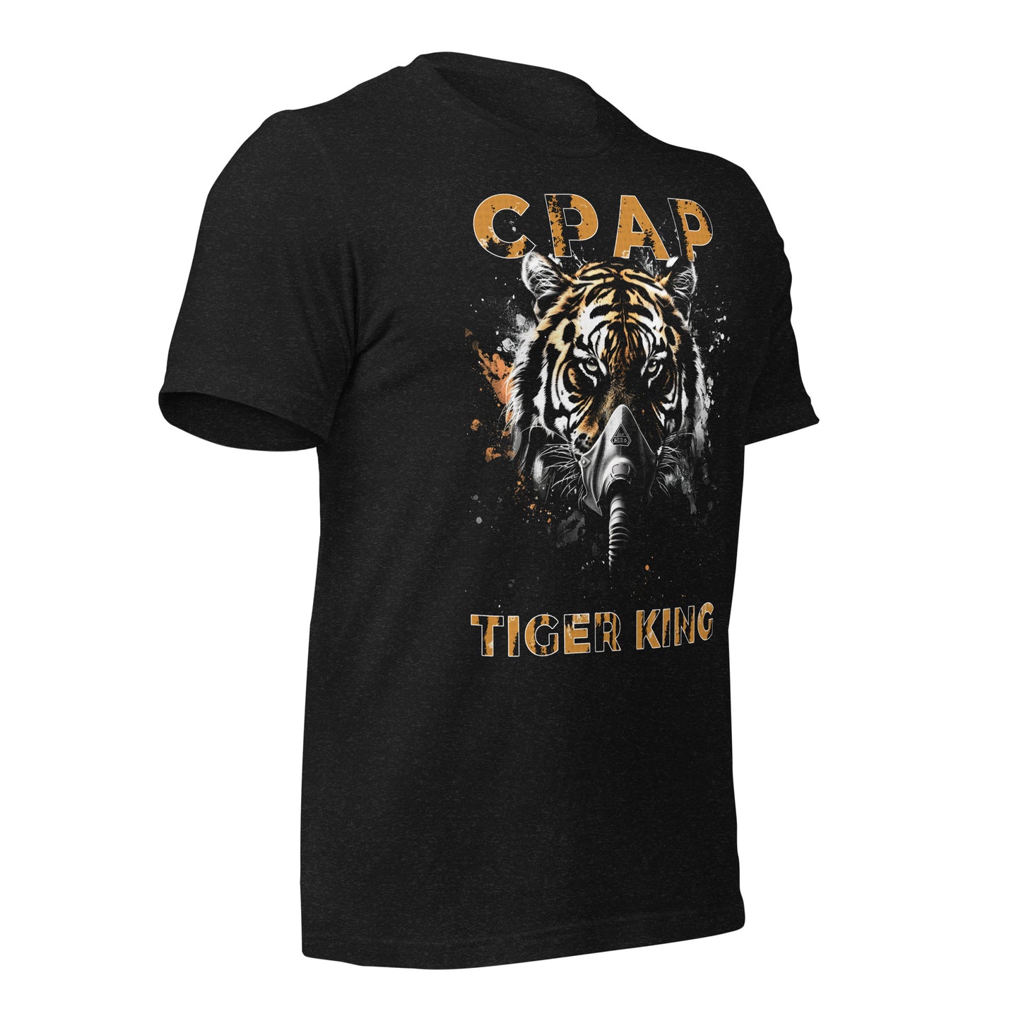 CPAP TIGER KING, Tiger King wearing CPAP, CPAP, Animals, Sleep Apnea, Graphic Tee Shirt, Black
